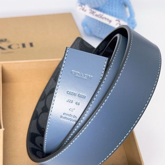 Coach C8278 Boxed Card Case And Belt Gift Set Colorblock Signature Canvas Denim - Picture 5 of 7